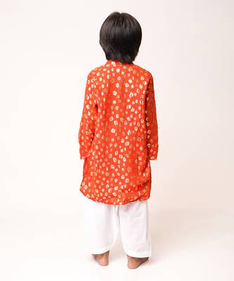 Rustic Orange Zari Kurta Set 4