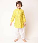 Yellow Jaquard Kurta Set
