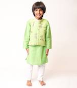 Green Butterfly Jacket Kurta Set