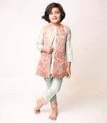 Pistachio And Pink Sherwani Set