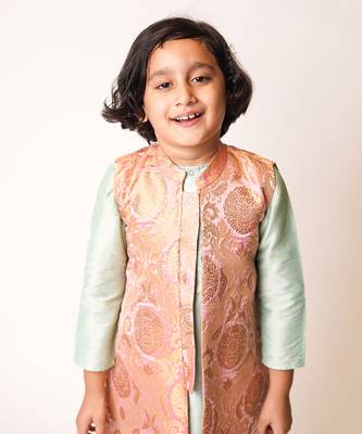 Pistachio And Pink Sherwani Set 4