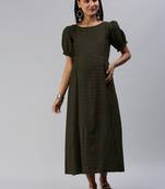 Black woven cotton maxi-dresses