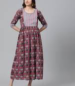 Red printed cotton maxi-dresses