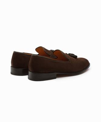 Brown Suede Full Grain Calf Leather Uppers  Shoes 6