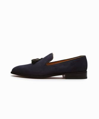 Navy Suede Full Grain Calf Leather Uppers  Shoes 2