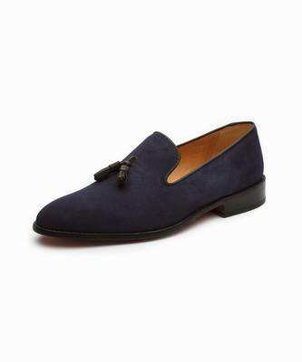 Navy Suede Full Grain Calf Leather Uppers  Shoes 3