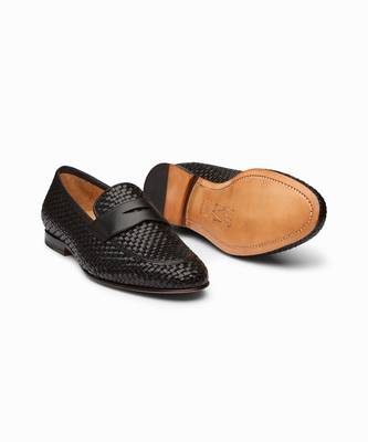 Woven Black Full Grain Calf Leather Uppers  Shoes 4