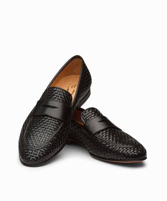 Woven Black Full Grain Calf Leather Uppers  Shoes 5