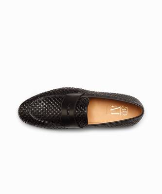 Woven Black Full Grain Calf Leather Uppers  Shoes 8