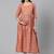 Peach printed cotton maxi-dresses