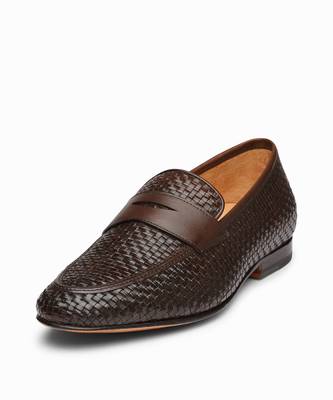 Woven Dark Brown Full Grain Calf Leather Uppers  Shoes 2