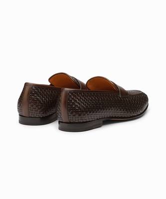 Woven Dark Brown Full Grain Calf Leather Uppers  Shoes 6
