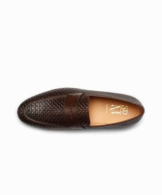 Woven Dark Brown Full Grain Calf Leather Uppers  Shoes 8