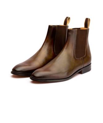 Olive & Brown Full Grain Calf Leather Uppers  Shoes 1