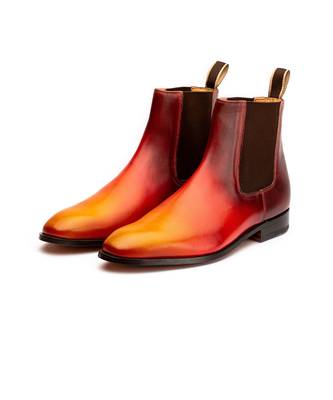 Red & Orange & Yellow Full Grain Calf Leather Uppers  Shoes 1
