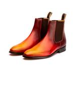 Red & Orange & Yellow Full Grain Calf Leather Uppers  Shoes