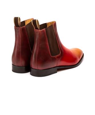 Red & Orange & Yellow Full Grain Calf Leather Uppers  Shoes 4