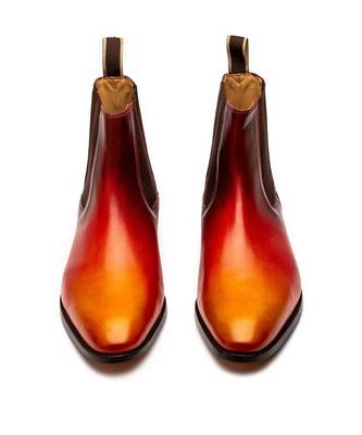 Red & Orange & Yellow Full Grain Calf Leather Uppers  Shoes 5