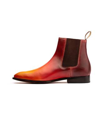 Red & Orange & Yellow Full Grain Calf Leather Uppers  Shoes 6