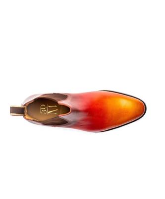 Red & Orange & Yellow Full Grain Calf Leather Uppers  Shoes 7