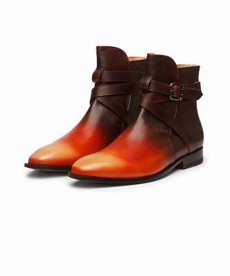 Red & Orange & Yellow Full Grain Calf Leather Uppers  Shoes 1