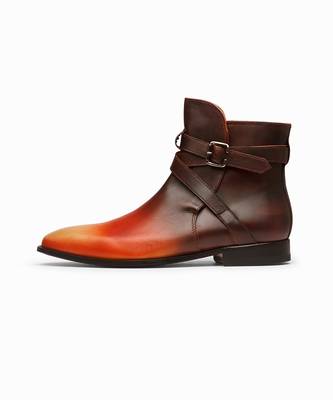 Red & Orange & Yellow Full Grain Calf Leather Uppers  Shoes 2