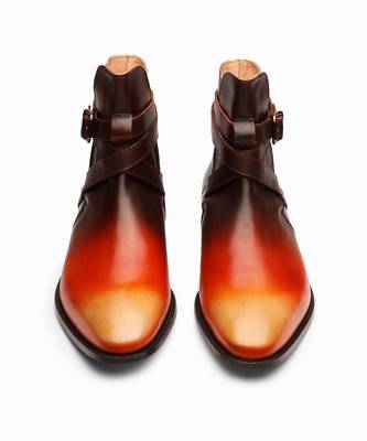 Red & Orange & Yellow Full Grain Calf Leather Uppers  Shoes 6