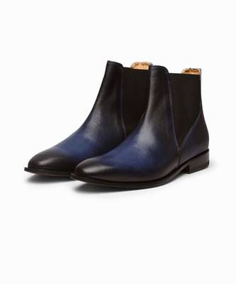 Blue & Black Full Grain Calf Leather Uppers  Shoes 1