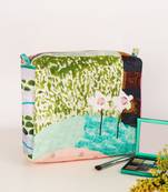 Multicolor Tropical Print Canvas Medium Size Vanity Kit