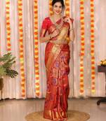 RED BEAUTIFUL BRIDAL SAREE 