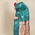 Teal Woven Silk Blend Saree With Blouse