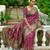 Wine woven banarasi silk saree with blouse