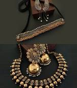 Binnis wardrobe Dual tone Choker and Gold tone jewellery Set