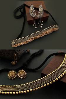 Binnis wardrobe Dual tone Choker and Gold plated jewellery Set