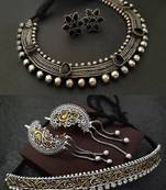 Binnis wardrobe German-Silver plated and Dual tone choker necklace set