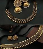 Binnis wardrobe kolhpuri Gold plated and Gold tone choker necklace set