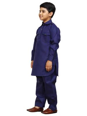 Sky Blue Cotton Jacquard Pathani Kurta Pajama Set Traditional Wear 2