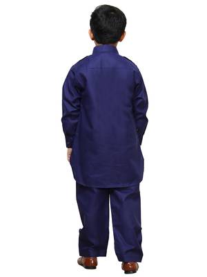 Sky Blue Cotton Jacquard Pathani Kurta Pajama Set Traditional Wear 4