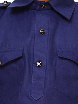 Sky Blue Cotton Jacquard Pathani Kurta Pajama Set Traditional Wear 5