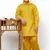 Yellow Cotton Jacquard Pathani Kurta Pajama Set Traditional Wear