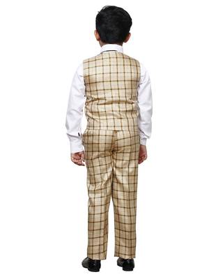 Beige 3 Piece Baba Suit Set Cotton For boys // Western Wear 4