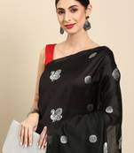 Black Kanjivaram Silk Saree With Zari Weaving