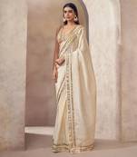 Offwhite Sunehri Tissue Silk Blend Saree With Multicolored Blouse