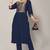 Navy Blue Trendy cotton silk long-kurtis