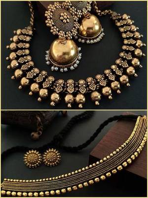 Binnis wardrobe Gold kolhapuri set and Gold tone choker jewellery set 1