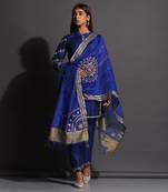 Blue Chromed Gotapatti Suit
