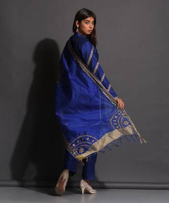 Blue Chromed Gotapatti Suit 2