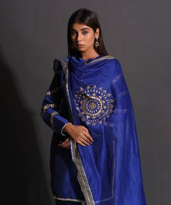 Blue Chromed Gotapatti Suit 3