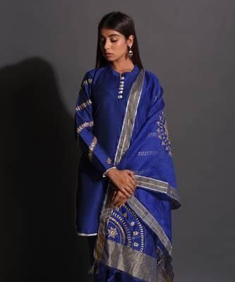 Blue Chromed Gotapatti Suit 4
