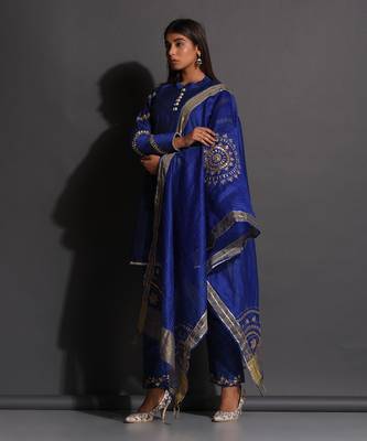 Blue Chromed Gotapatti Suit 5